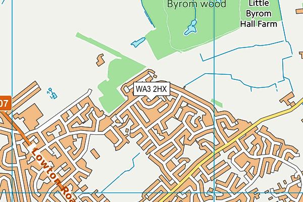 WA3 2HX map - OS VectorMap District (Ordnance Survey) WA3 2HX map - OS VectorMap District (Ordnance Survey)
