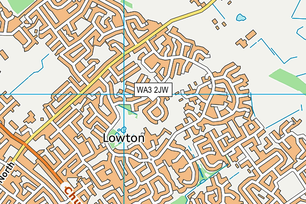 WA3 2JW map - OS VectorMap District (Ordnance Survey) WA3 2JW map - OS VectorMap District (Ordnance Survey)