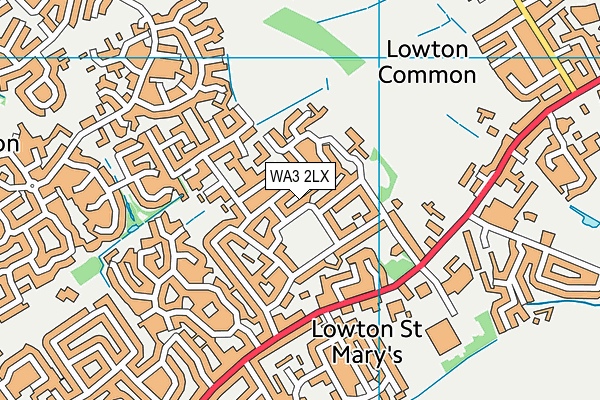 WA3 2LX map - OS VectorMap District (Ordnance Survey) WA3 2LX map - OS VectorMap District (Ordnance Survey)
