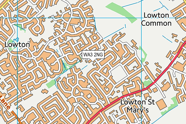 WA3 2NG map - OS VectorMap District (Ordnance Survey) WA3 2NG map - OS VectorMap District (Ordnance Survey)
