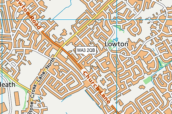 WA3 2QB map - OS VectorMap District (Ordnance Survey) WA3 2QB map - OS VectorMap District (Ordnance Survey)