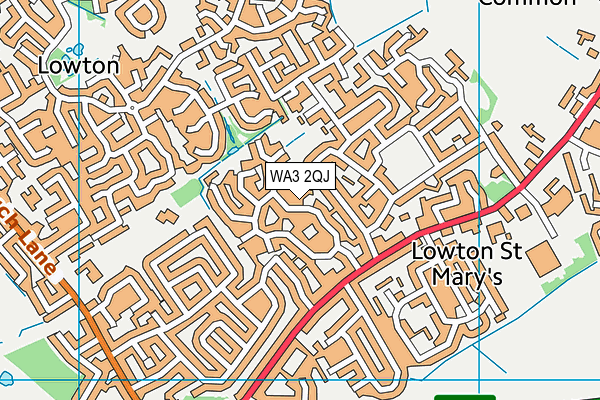 WA3 2QJ map - OS VectorMap District (Ordnance Survey) WA3 2QJ map - OS VectorMap District (Ordnance Survey)