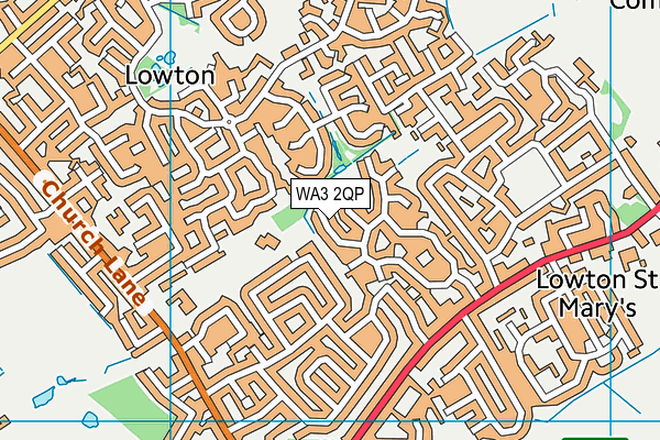WA3 2QP map - OS VectorMap District (Ordnance Survey) WA3 2QP map - OS VectorMap District (Ordnance Survey)