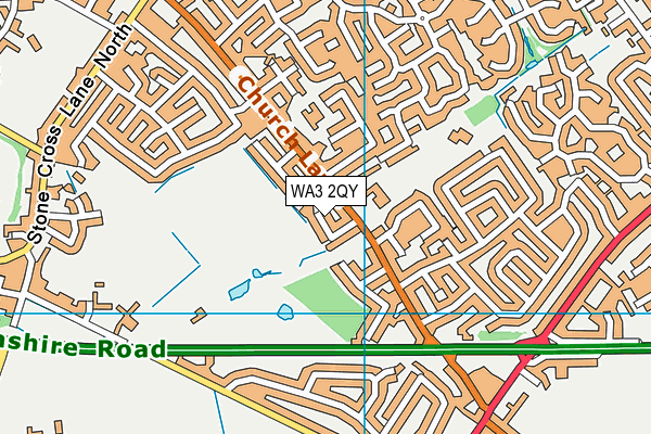 WA3 2QY map - OS VectorMap District (Ordnance Survey) WA3 2QY map - OS VectorMap District (Ordnance Survey)