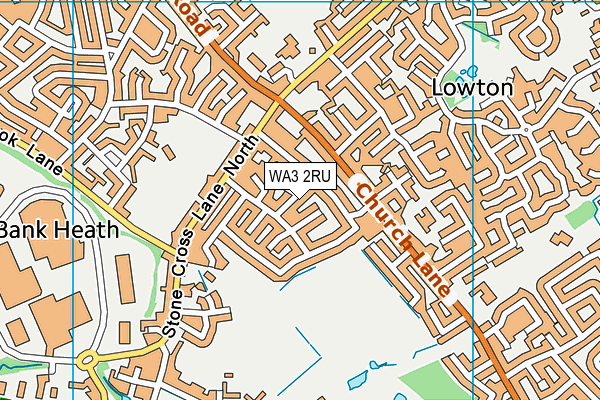 WA3 2RU map - OS VectorMap District (Ordnance Survey) WA3 2RU map - OS VectorMap District (Ordnance Survey)