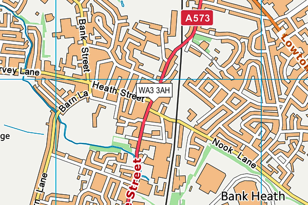 WA3 3AH map - OS VectorMap District (Ordnance Survey) WA3 3AH map - OS VectorMap District (Ordnance Survey)