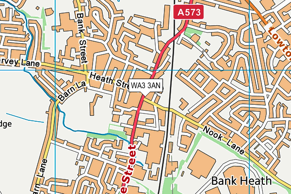 WA3 3AN map - OS VectorMap District (Ordnance Survey) WA3 3AN map - OS VectorMap District (Ordnance Survey)