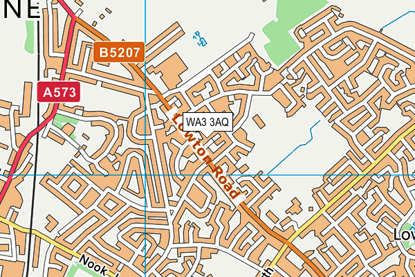 WA3 3AQ map - OS VectorMap District (Ordnance Survey) WA3 3AQ map - OS VectorMap District (Ordnance Survey)