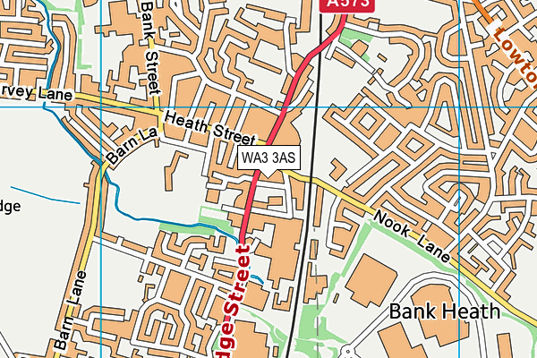 WA3 3AS map - OS VectorMap District (Ordnance Survey)