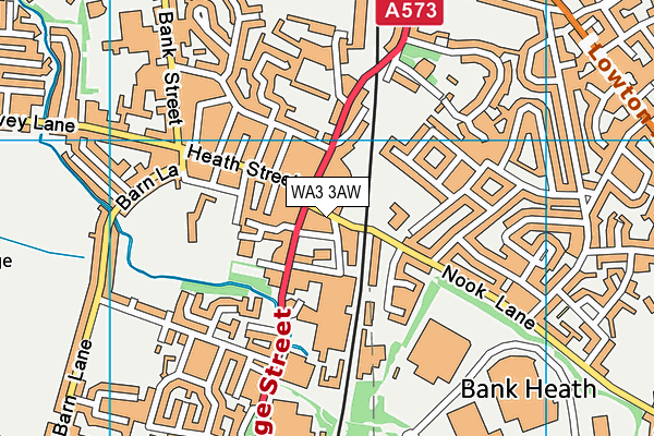 WA3 3AW map - OS VectorMap District (Ordnance Survey) WA3 3AW map - OS VectorMap District (Ordnance Survey)