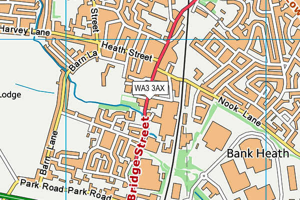 WA3 3AX map - OS VectorMap District (Ordnance Survey)