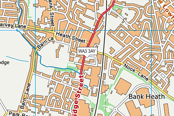 WA3 3AY map - OS VectorMap District (Ordnance Survey)