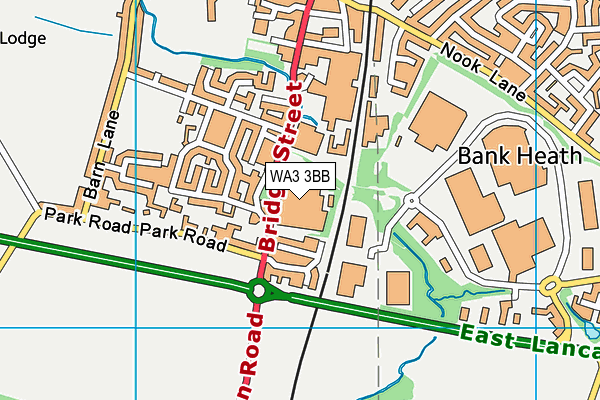 WA3 3BB map - OS VectorMap District (Ordnance Survey) WA3 3BB map - OS VectorMap District (Ordnance Survey)