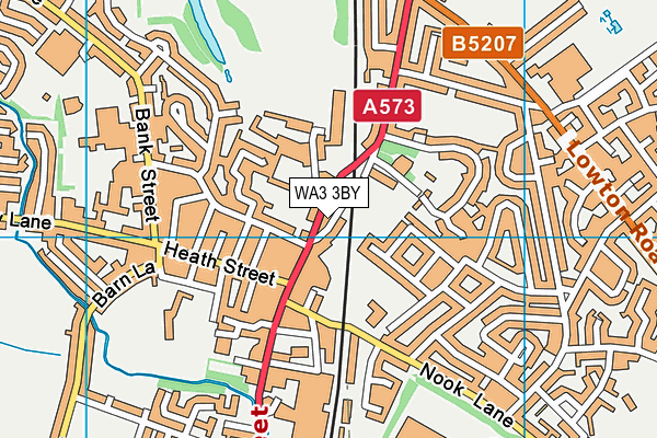 WA3 3BY map - OS VectorMap District (Ordnance Survey) WA3 3BY map - OS VectorMap District (Ordnance Survey)