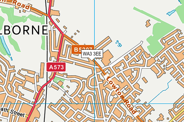 WA3 3EE map - OS VectorMap District (Ordnance Survey)
