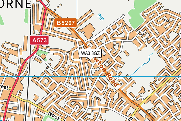 WA3 3GZ map - OS VectorMap District (Ordnance Survey) WA3 3GZ map - OS VectorMap District (Ordnance Survey)