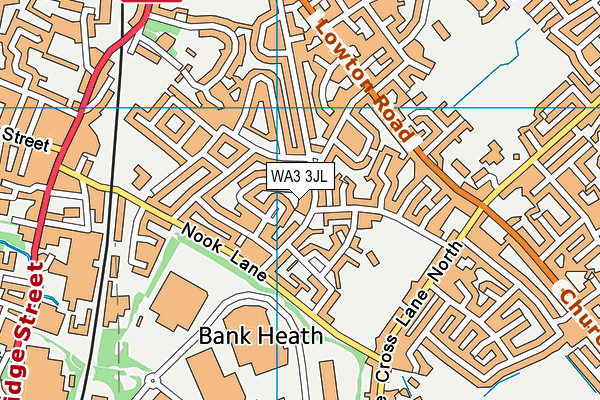 WA3 3JL map - OS VectorMap District (Ordnance Survey) WA3 3JL map - OS VectorMap District (Ordnance Survey)