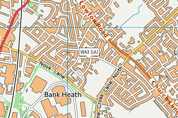 WA3 3JU map - OS VectorMap District (Ordnance Survey)
