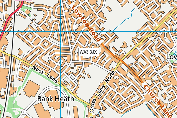WA3 3JX map - OS VectorMap District (Ordnance Survey) WA3 3JX map - OS VectorMap District (Ordnance Survey)
