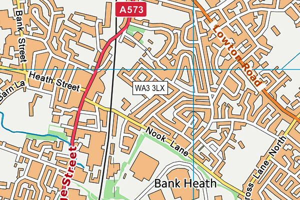 WA3 3LX map - OS VectorMap District (Ordnance Survey)