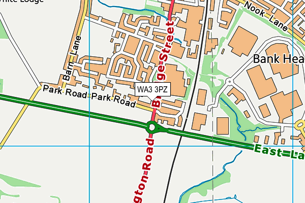 WA3 3PZ map - OS VectorMap District (Ordnance Survey) WA3 3PZ map - OS VectorMap District (Ordnance Survey)