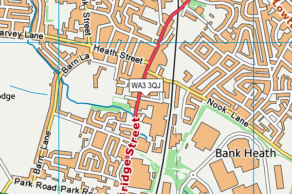 WA3 3QJ map - OS VectorMap District (Ordnance Survey) WA3 3QJ map - OS VectorMap District (Ordnance Survey)