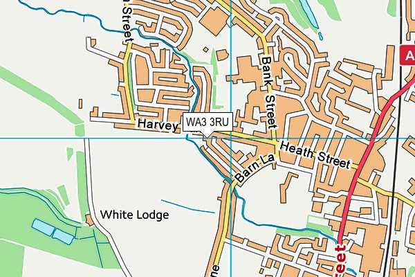WA3 3RU map - OS VectorMap District (Ordnance Survey) WA3 3RU map - OS VectorMap District (Ordnance Survey)