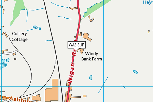 WA3 3UF map - OS VectorMap District (Ordnance Survey) WA3 3UF map - OS VectorMap District (Ordnance Survey)