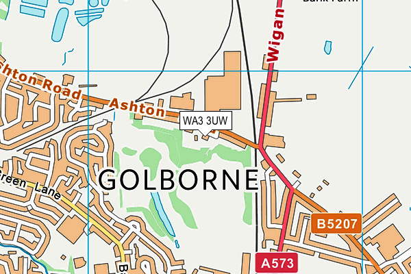WA3 3UW map - OS VectorMap District (Ordnance Survey)