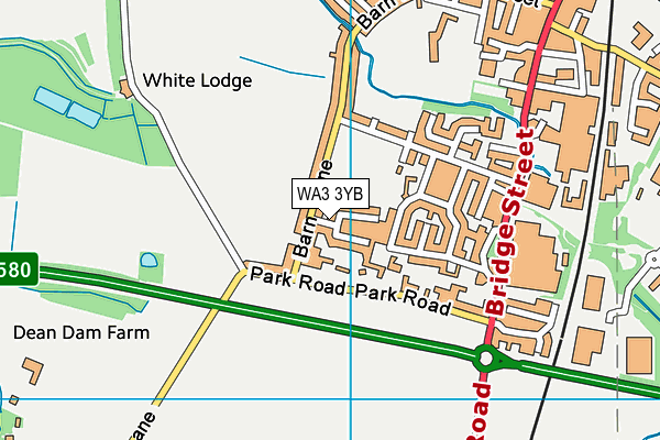 WA3 3YB map - OS VectorMap District (Ordnance Survey) WA3 3YB map - OS VectorMap District (Ordnance Survey)