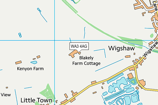 WA3 4AG map - OS VectorMap District (Ordnance Survey) WA3 4AG map - OS VectorMap District (Ordnance Survey)