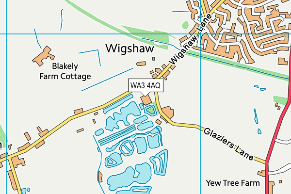 WA3 4AQ map - OS VectorMap District (Ordnance Survey) WA3 4AQ map - OS VectorMap District (Ordnance Survey)