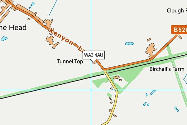 WA3 4AU map - OS VectorMap District (Ordnance Survey) WA3 4AU map - OS VectorMap District (Ordnance Survey)