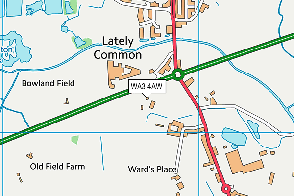 WA3 4AW map - OS VectorMap District (Ordnance Survey) WA3 4AW map - OS VectorMap District (Ordnance Survey)