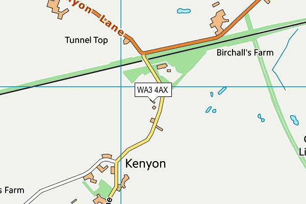 WA3 4AX map - OS VectorMap District (Ordnance Survey) WA3 4AX map - OS VectorMap District (Ordnance Survey)