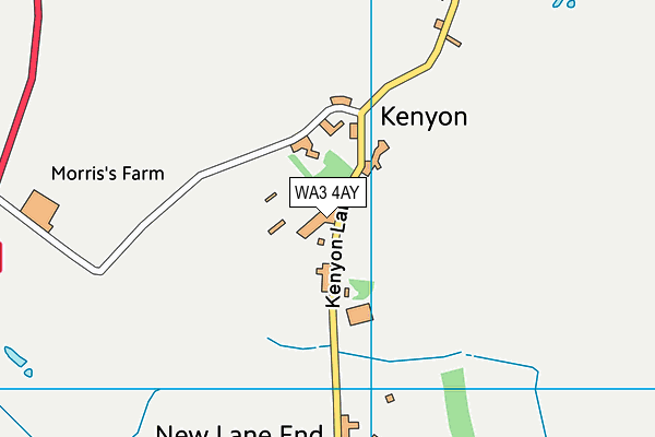 WA3 4AY map - OS VectorMap District (Ordnance Survey) WA3 4AY map - OS VectorMap District (Ordnance Survey)