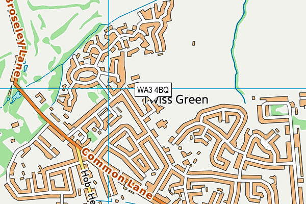 WA3 4BQ map - OS VectorMap District (Ordnance Survey) WA3 4BQ map - OS VectorMap District (Ordnance Survey)