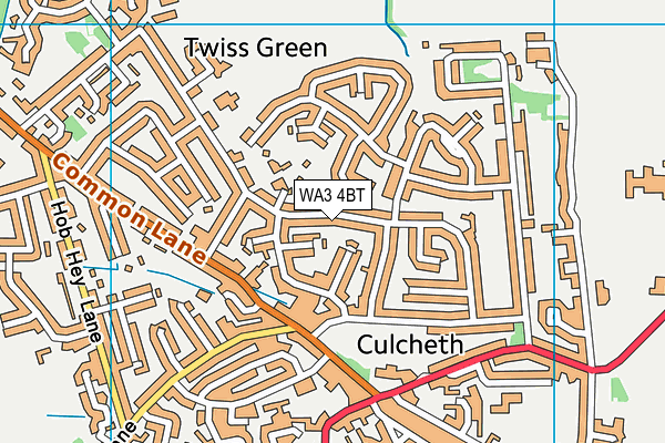 WA3 4BT map - OS VectorMap District (Ordnance Survey) WA3 4BT map - OS VectorMap District (Ordnance Survey)