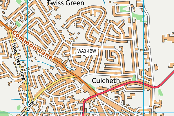 WA3 4BW map - OS VectorMap District (Ordnance Survey) WA3 4BW map - OS VectorMap District (Ordnance Survey)
