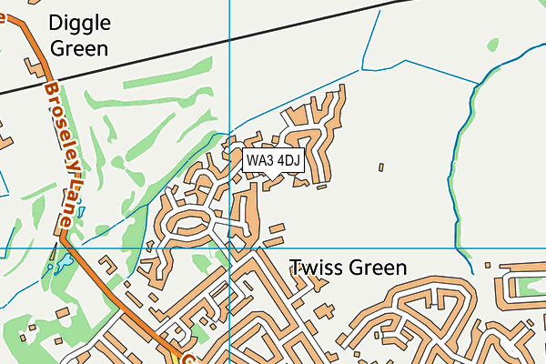 WA3 4DJ map - OS VectorMap District (Ordnance Survey) WA3 4DJ map - OS VectorMap District (Ordnance Survey)