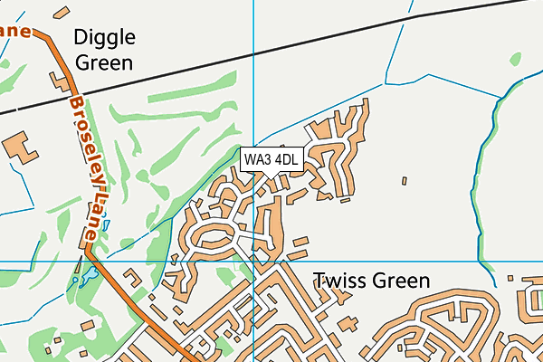 WA3 4DL map - OS VectorMap District (Ordnance Survey)