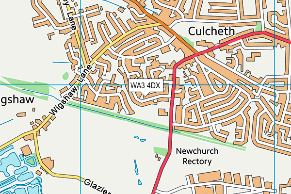 WA3 4DX map - OS VectorMap District (Ordnance Survey) WA3 4DX map - OS VectorMap District (Ordnance Survey)