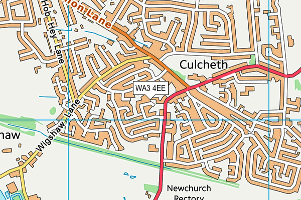 WA3 4EE map - OS VectorMap District (Ordnance Survey)
