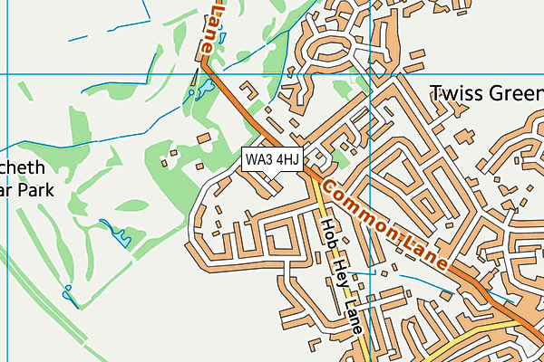 WA3 4HJ map - OS VectorMap District (Ordnance Survey) WA3 4HJ map - OS VectorMap District (Ordnance Survey)
