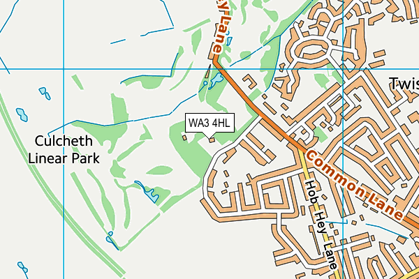 WA3 4HL map - OS VectorMap District (Ordnance Survey) WA3 4HL map - OS VectorMap District (Ordnance Survey)