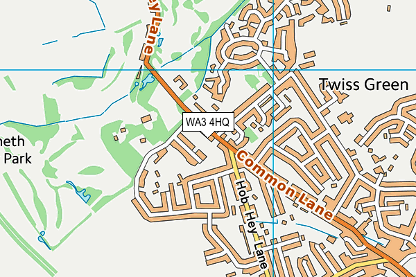 WA3 4HQ map - OS VectorMap District (Ordnance Survey) WA3 4HQ map - OS VectorMap District (Ordnance Survey)