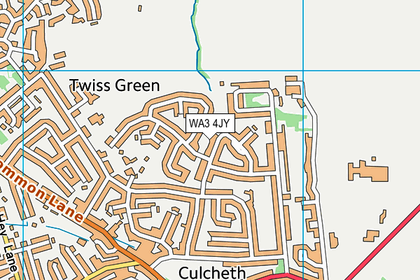 WA3 4JY map - OS VectorMap District (Ordnance Survey) WA3 4JY map - OS VectorMap District (Ordnance Survey)