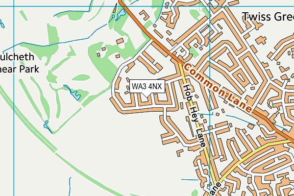 WA3 4NX map - OS VectorMap District (Ordnance Survey) WA3 4NX map - OS VectorMap District (Ordnance Survey)