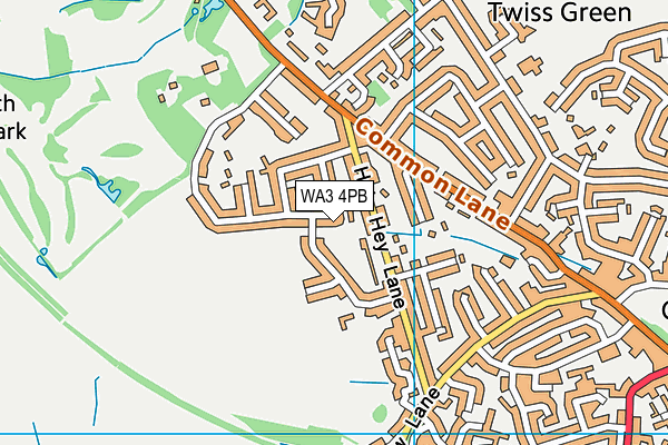 WA3 4PB map - OS VectorMap District (Ordnance Survey) WA3 4PB map - OS VectorMap District (Ordnance Survey)