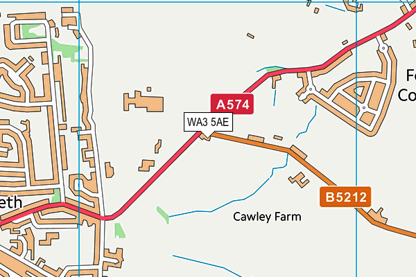 WA3 5AE map - OS VectorMap District (Ordnance Survey) WA3 5AE map - OS VectorMap District (Ordnance Survey)